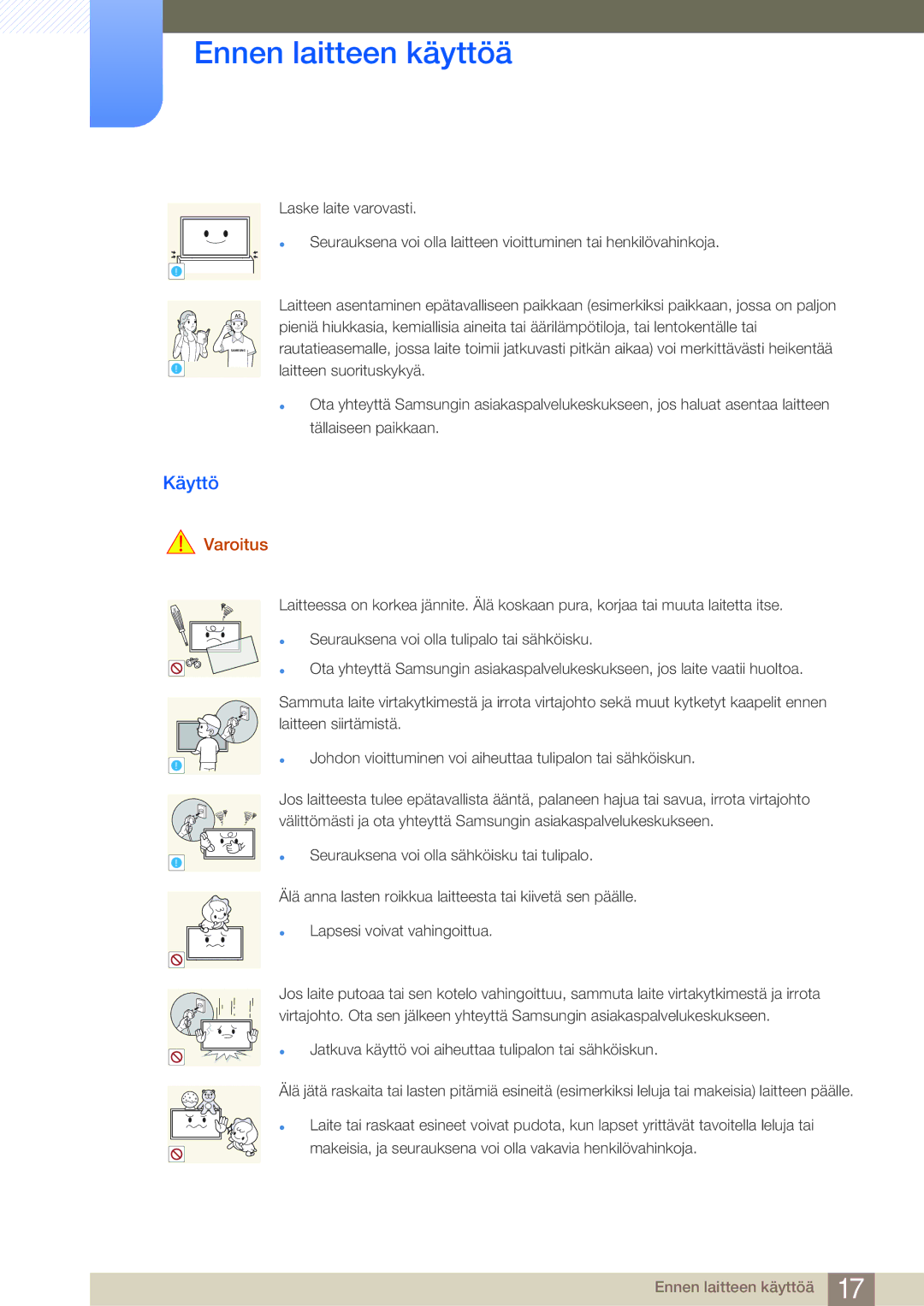 Samsung LH75MEBPLGC/EN, LH65MEBPLGC/EN manual Käyttö 