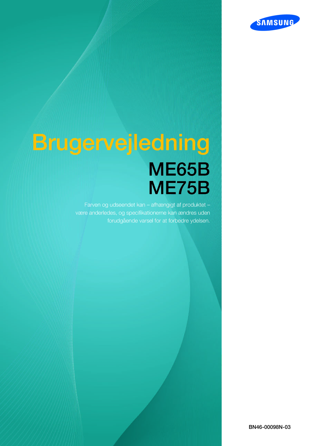 Samsung LH75MEBPLGC/EN, LH65MEBPLGC/EN manual Brugervejledning 