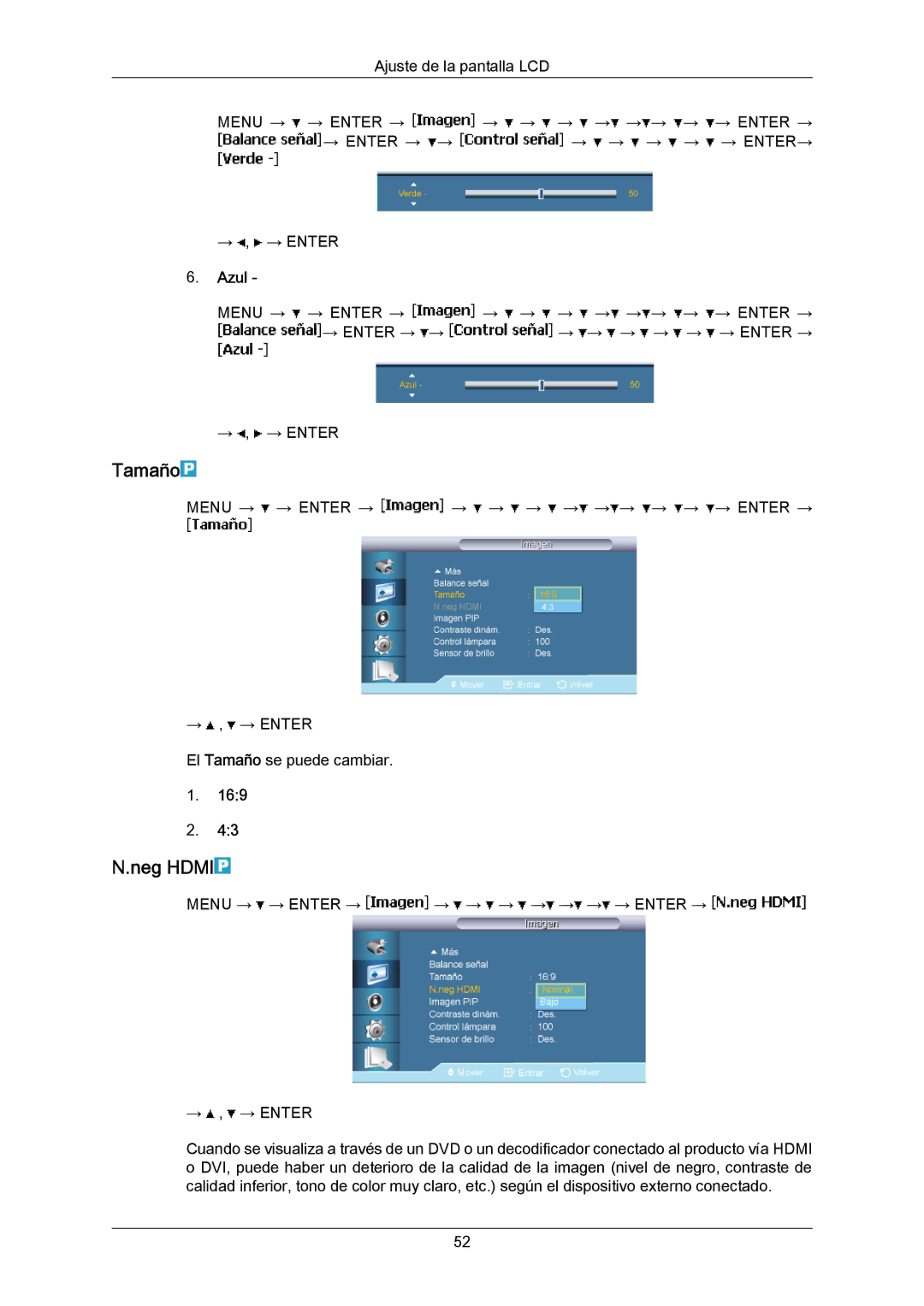 Samsung LH65MGPLBF/EN manual Neg Hdmi, Azul 