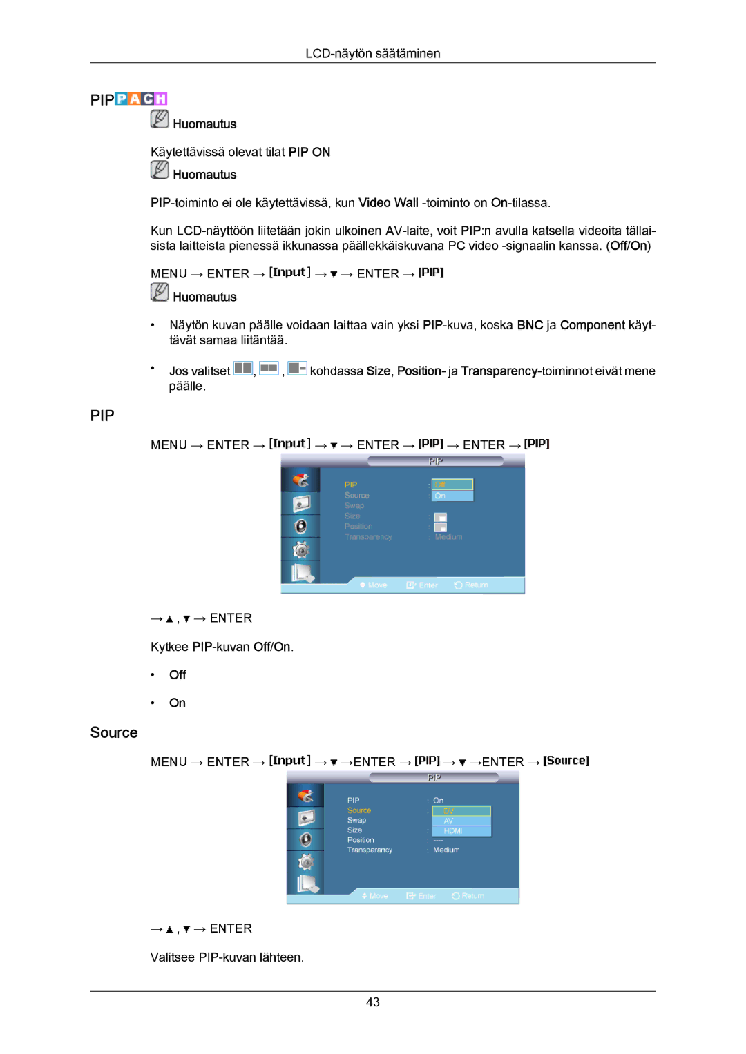 Samsung LH65MGPLBF/EN manual Source, Off 