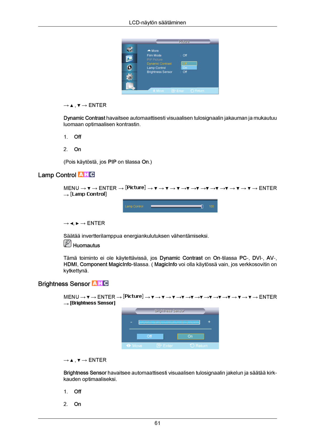 Samsung LH65MGPLBF/EN manual Lamp Control 