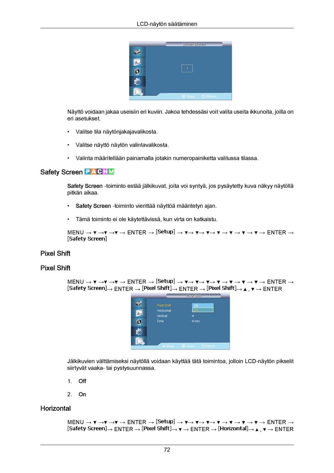 Samsung LH65MGPLBF/EN manual Safety Screen, Pixel Shift 