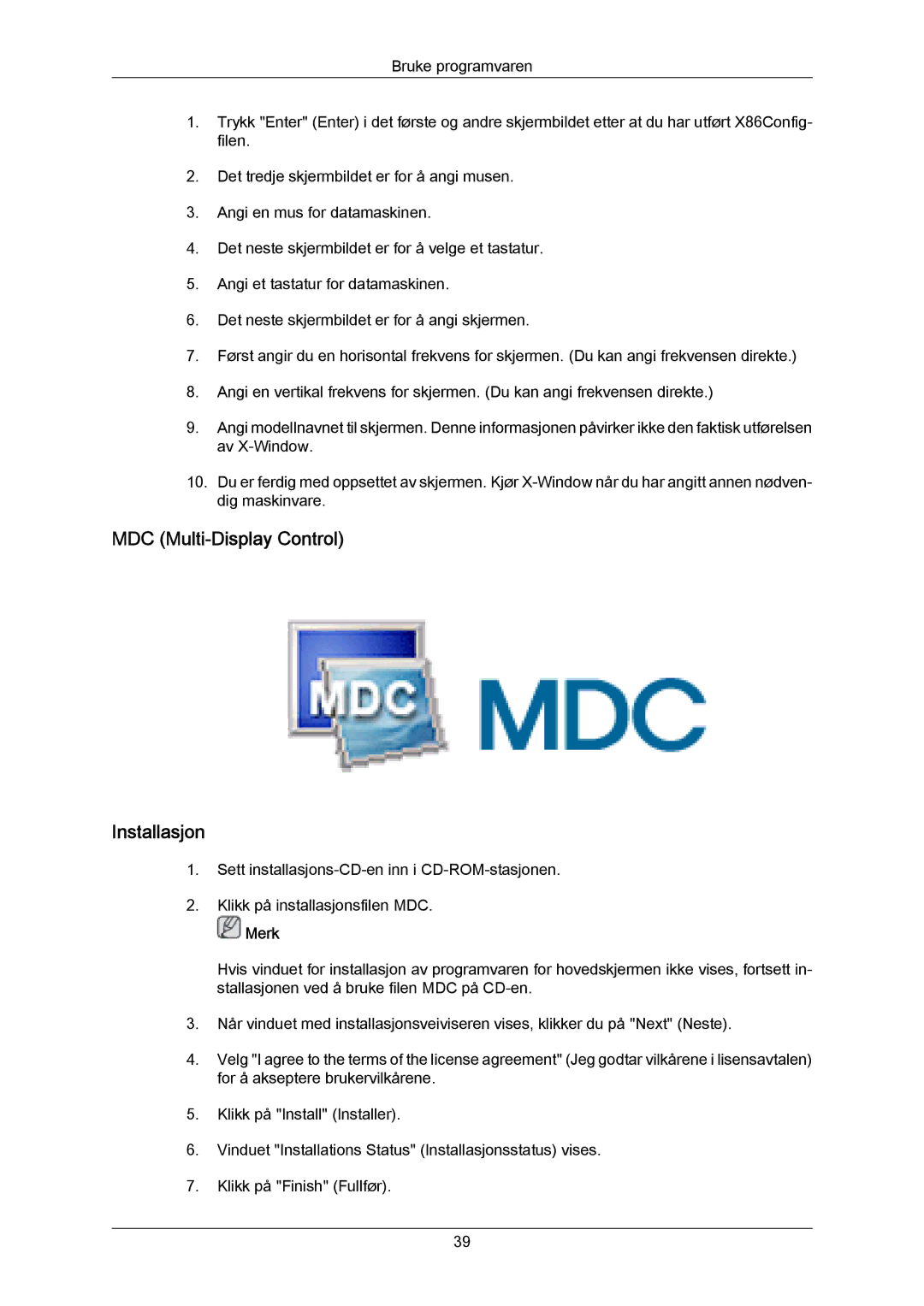 Samsung LH65MGPLBF/EN manual MDC Multi-Display Control Installasjon 