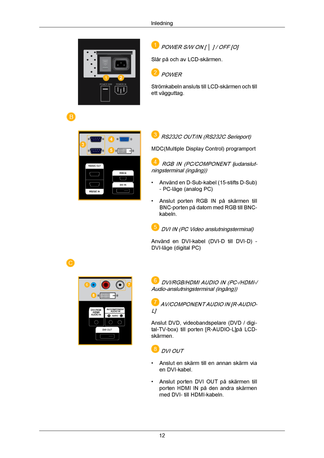 Samsung LH65MGPLBF/EN manual AV/COMPONENT Audio in R-AUDIO 