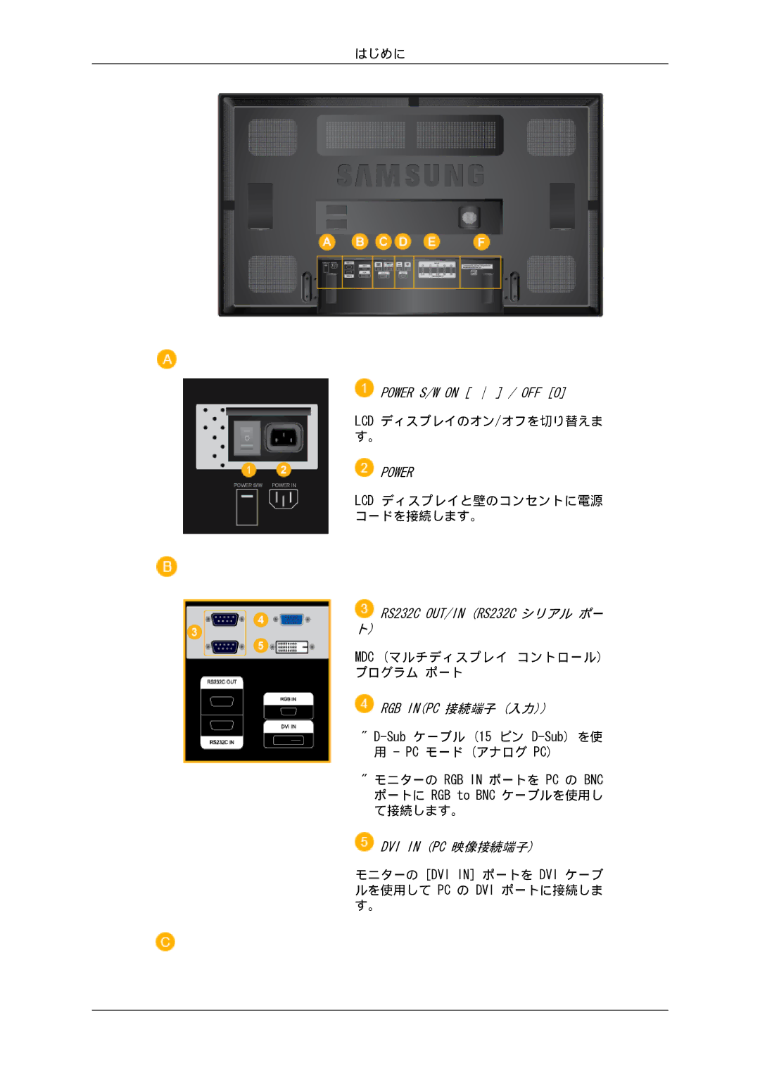 Samsung LH65MGPLBF/XJ manual Lcd ディスプレイのオン/オフを切り替えま す。 