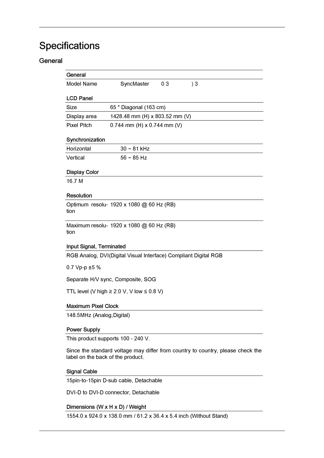 Samsung LH65MGQLBF/XY, LH65MGQLBF/EN, LH65MGQLBF/NG, LH65MGBPLBH/NG manual General 