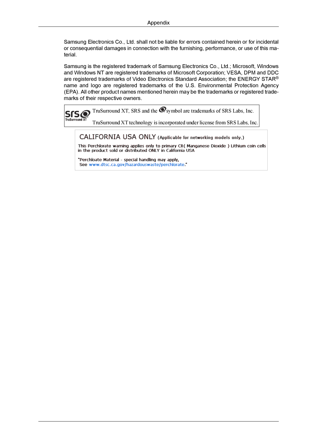 Samsung LH65MGBPLBH/NG, LH65MGQLBF/EN, LH65MGQLBF/NG, LH65MGQLBF/XY manual Appendix 