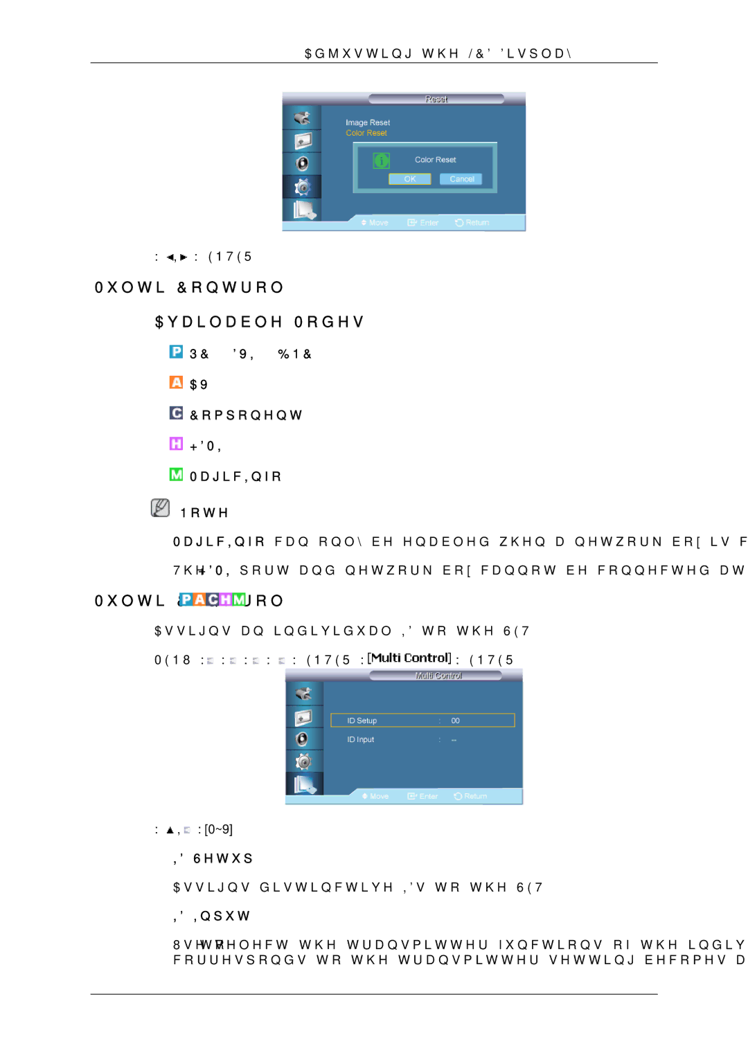 Samsung LH65MGBPLBH/NG, LH65MGQLBF/EN, LH65MGQLBF/NG, LH65MGQLBF/XY manual Multi Control Available Modes, ID Setup, ID Input 