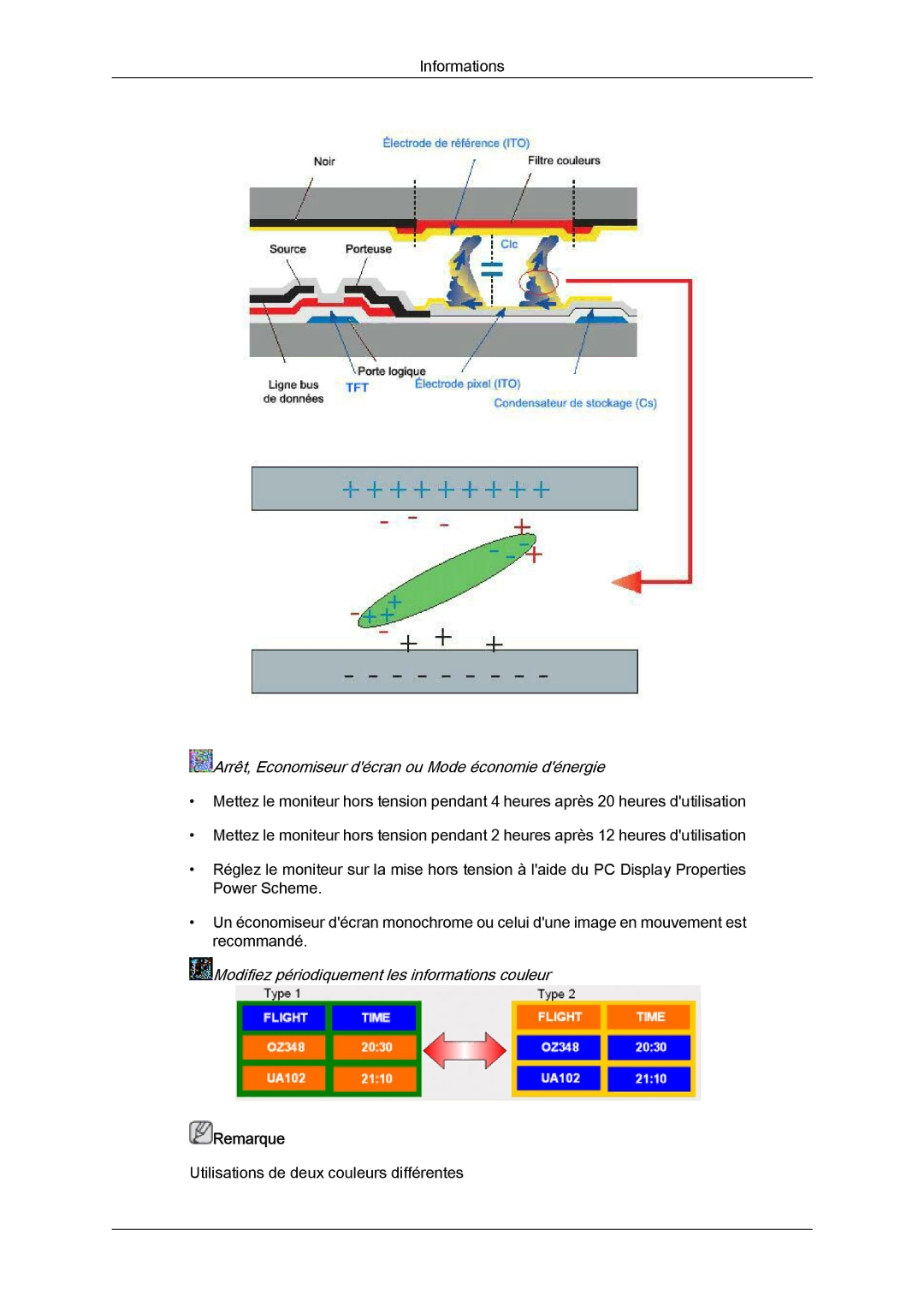 Samsung LH65MGQLBF/EN manual Modifiez périodiquement les informations couleur 