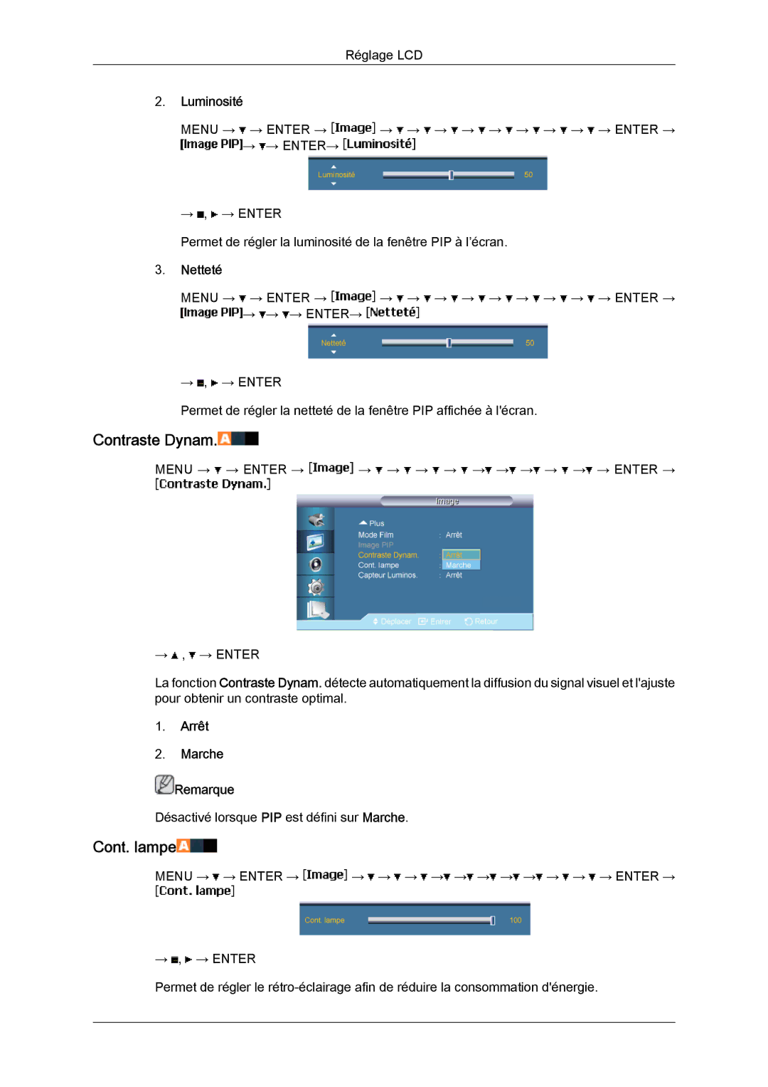 Samsung LH65MGQLBF/EN manual Contraste Dynam 