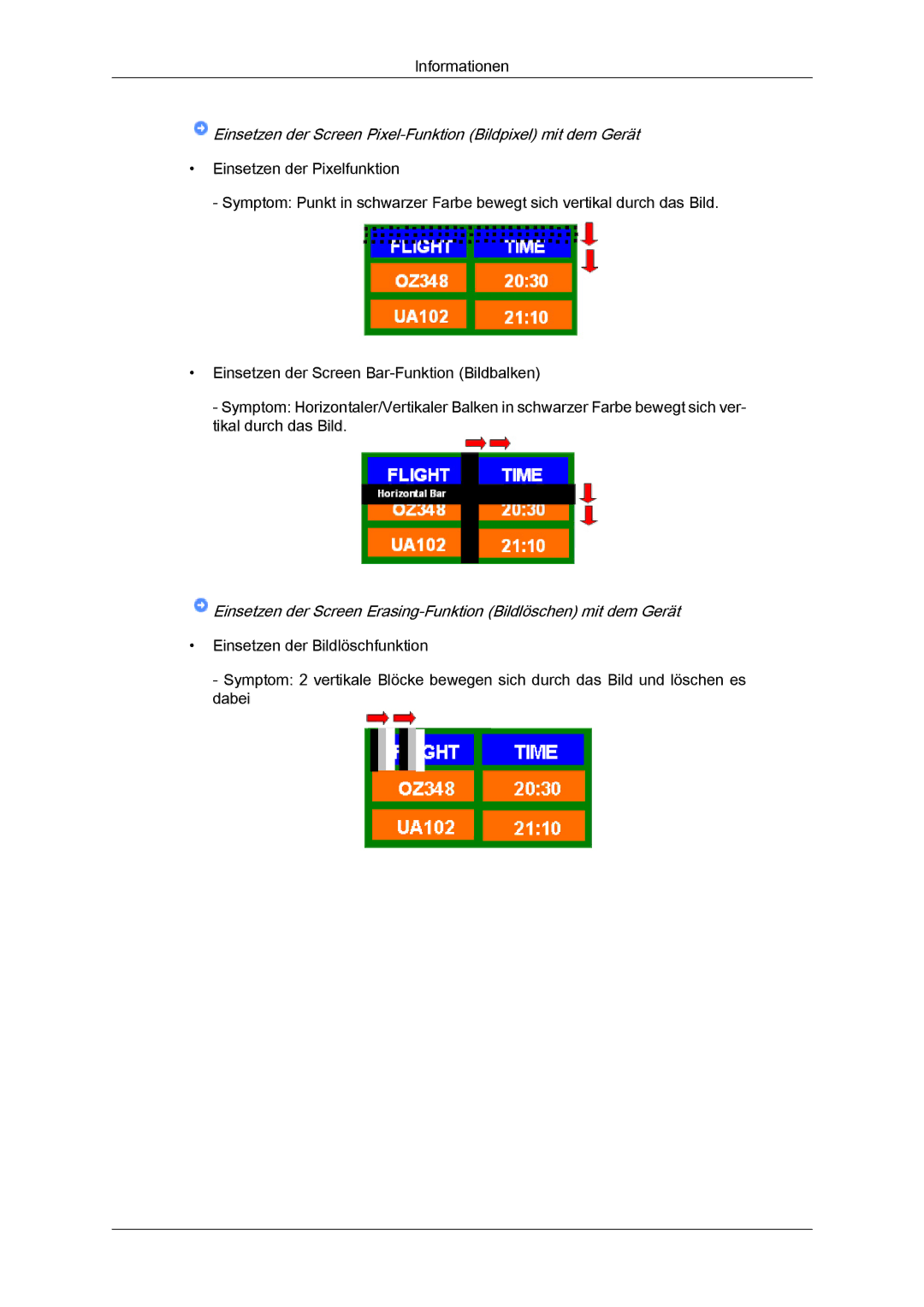 Samsung LH65MGQLBF/EN manual Einsetzen der Screen Pixel-Funktion Bildpixel mit dem Gerät 