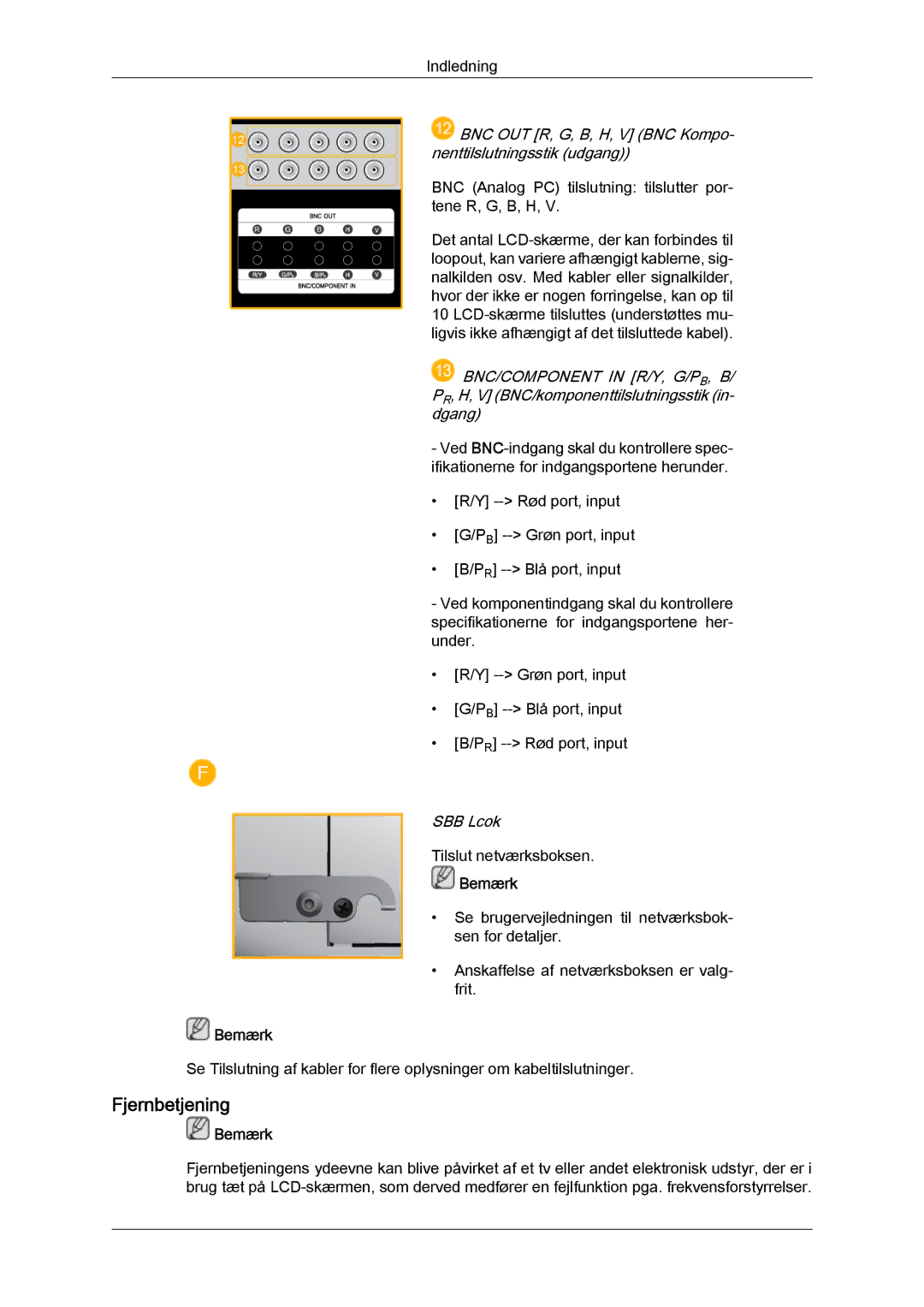 Samsung LH65MGQLBF/EN manual Fjernbetjening 