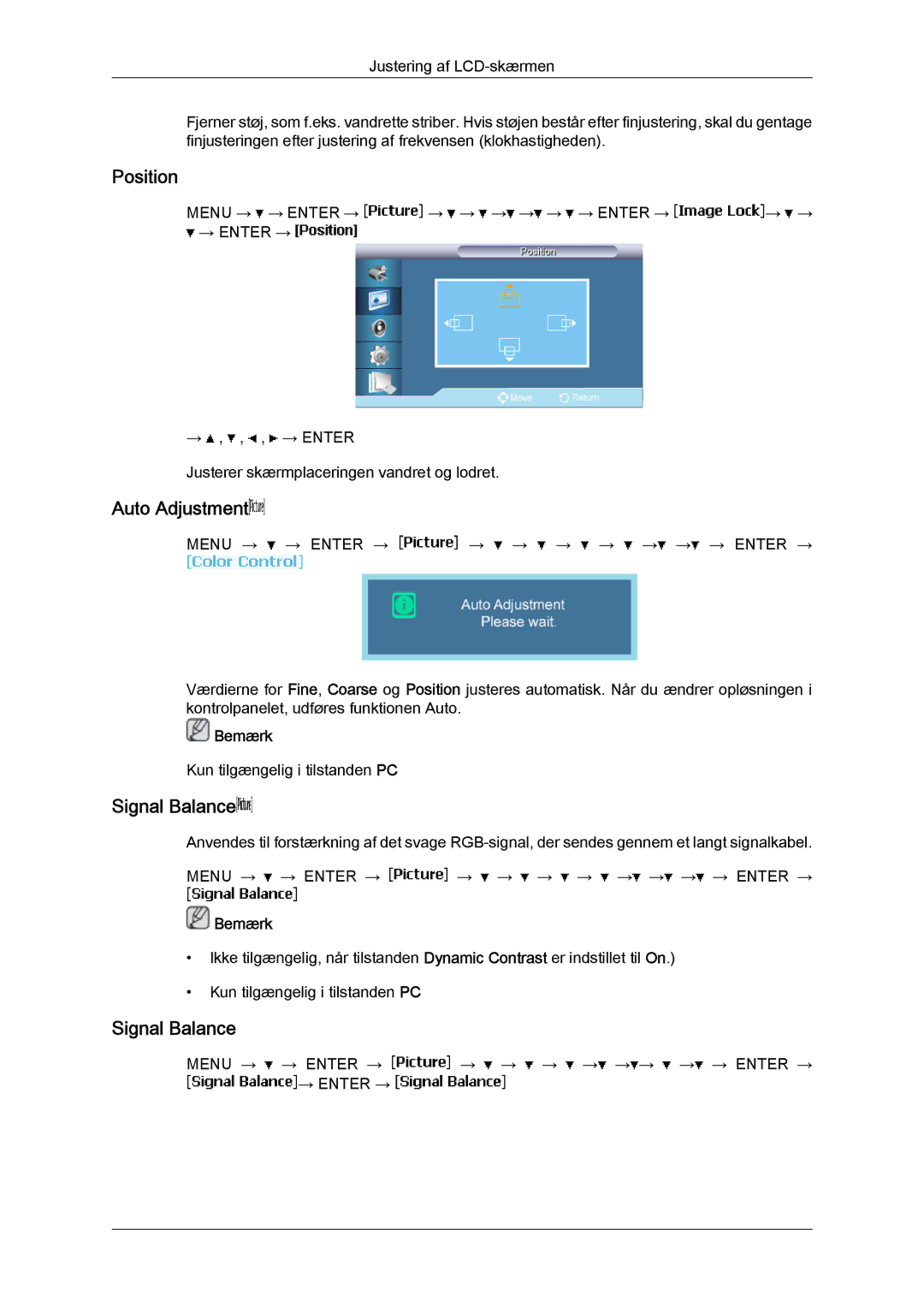 Samsung LH65MGQLBF/EN manual Auto Adjustment, Signal Balance 