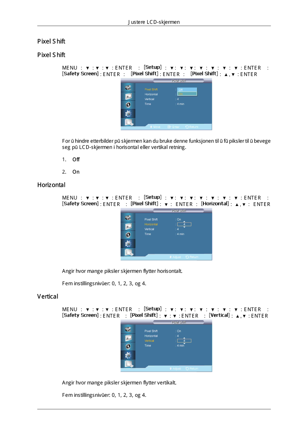 Samsung LH65MGQLBF/EN manual Pixel Shift 