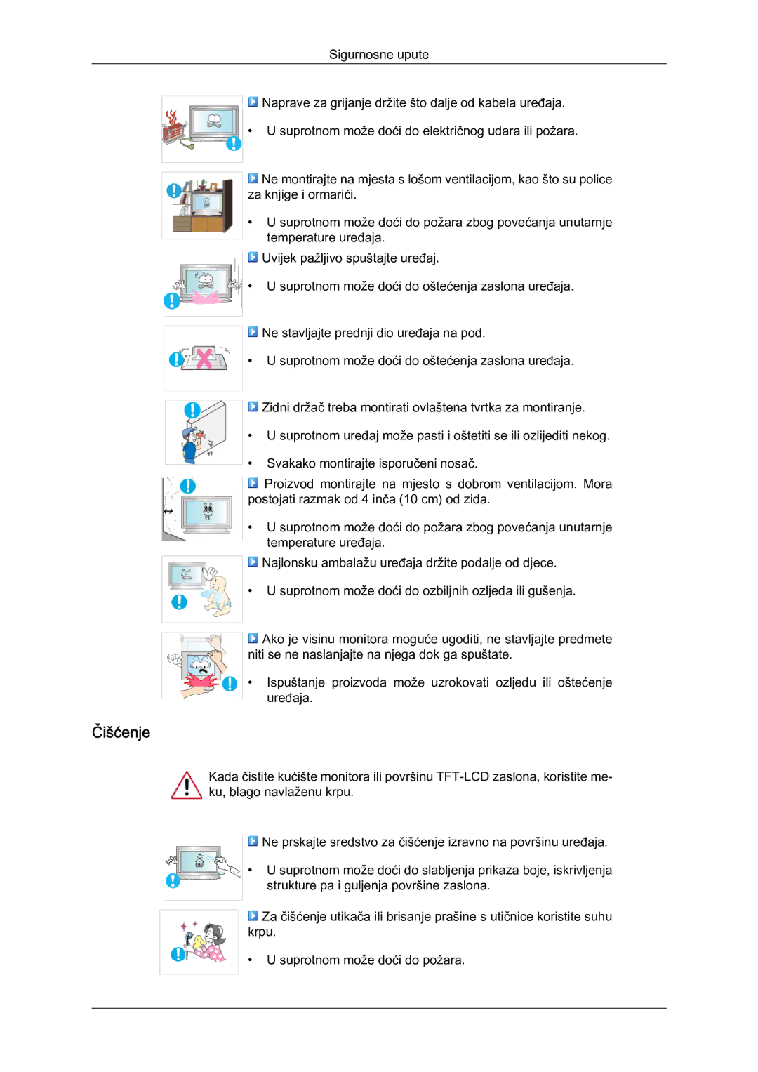 Samsung LH65MGQLBF/EN manual Čišćenje 