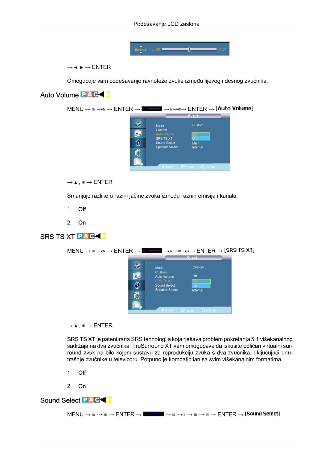 Samsung LH65MGQLBF/EN manual Auto Volume, Sound Select 