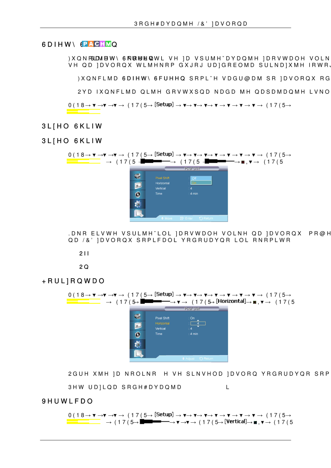 Samsung LH65MGQLBF/EN manual Safety Screen, Pixel Shift 