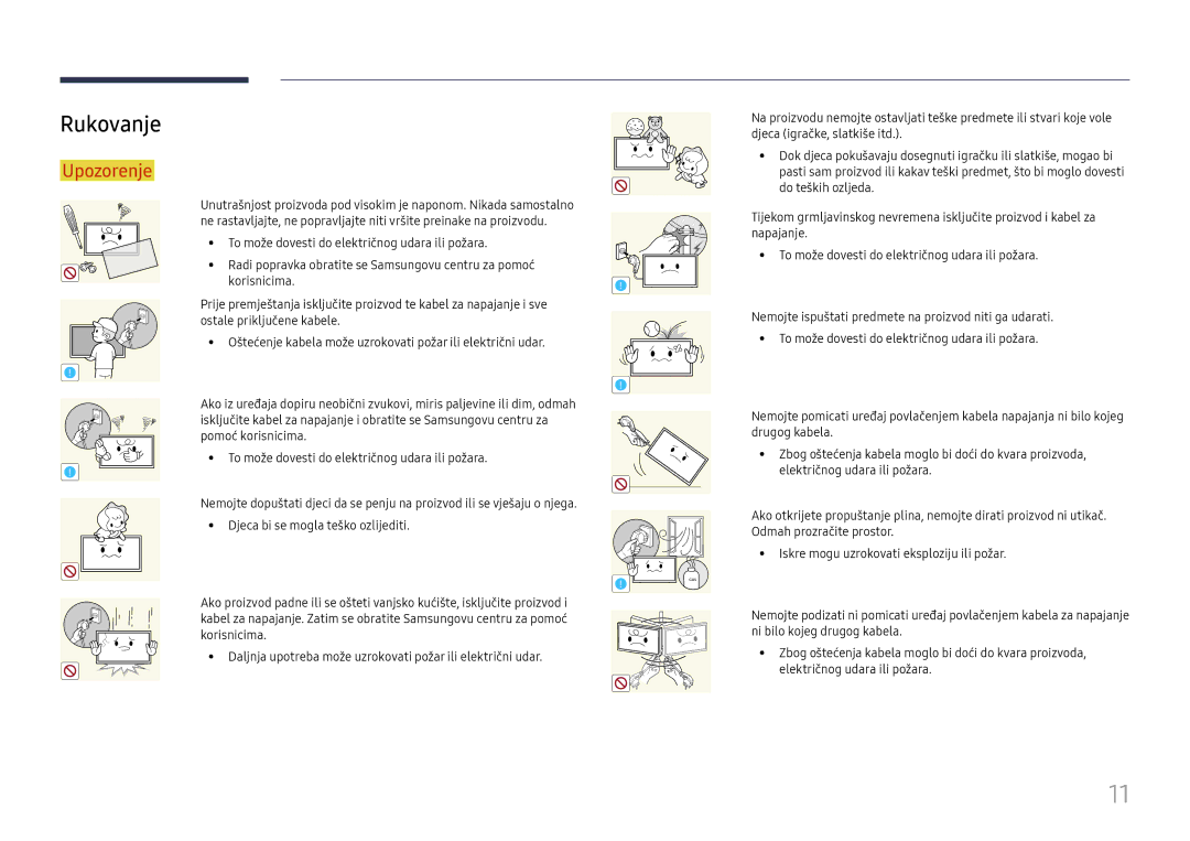 Samsung LH65QMHPLGC/EN, LH65QBHPLGC/EN manual Rukovanje 