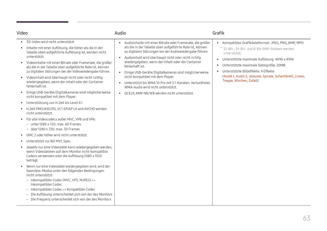 Samsung LH65QBHPLGC/EN, LH75QBHPLGC/EN, LH49DBJPLGC/EN, LH43DBJPLGC/EN, LH65QMHPLGC/EN, LH65QHHPLGC/EN Video Audio, Grafik 