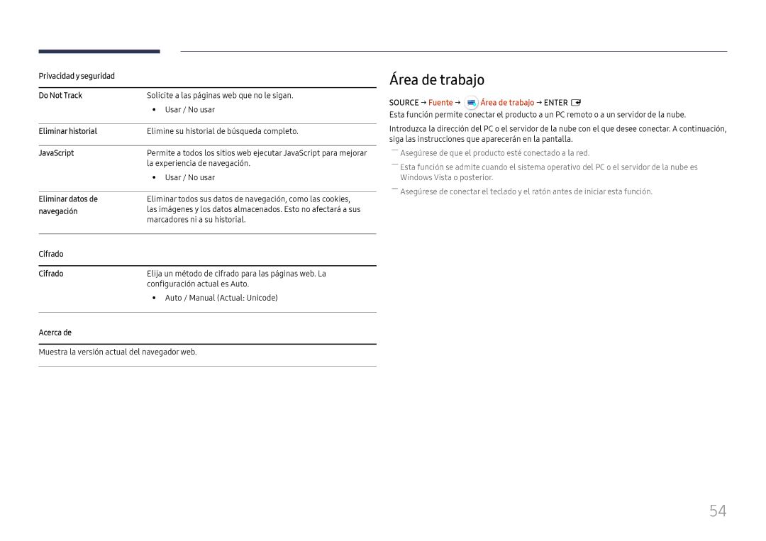 Samsung LH65QBHPLGC/EN, LH75QBHPLGC/EN, LH49DBJPLGC/EN, LH43DBJPLGC/EN manual Source → Fuente → Área de trabajo → Enter E 