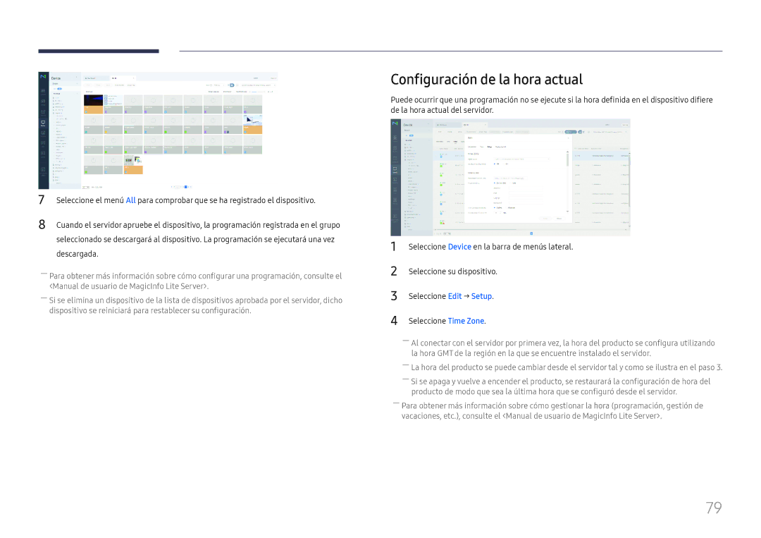 Samsung LH55QHHPLGC/EN Configuración de la hora actual, Descargada, Seleccione su dispositivo, Seleccione Edit → Setup 