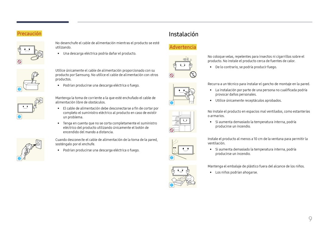 Samsung LH65QBHPLGC/EN, LH75QBHPLGC/EN, LH49DBJPLGC/EN, LH43DBJPLGC/EN, LH65QMHPLGC/EN, LH65QHHPLGC/EN manual Instalación 