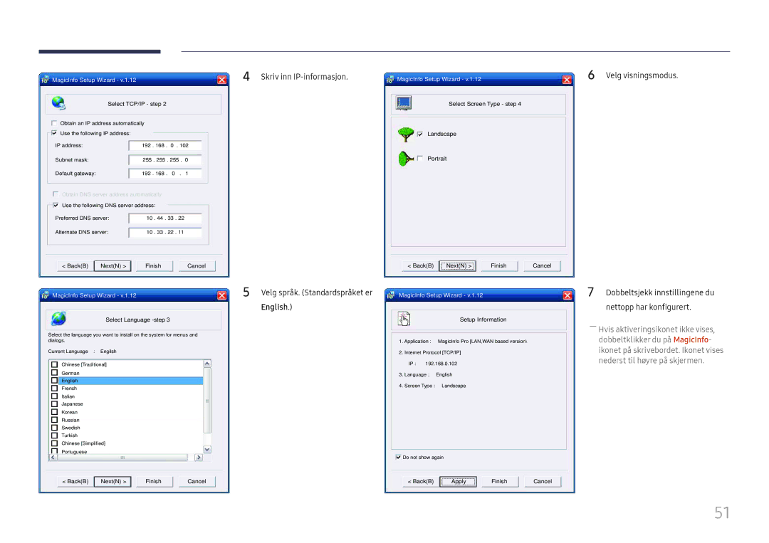 Samsung LH55QMHPLGC/EN, LH65QBHPLGC/EN, LH75QBHPLGC/EN, LH49DBJPLGC/EN, LH43DBJPLGC/EN manual BackB Apply Finish Cancel 