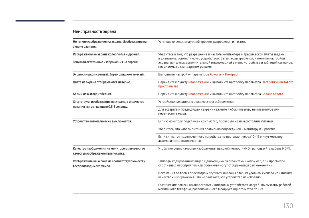 Samsung LH49DBJPLGC/EN, LH65QBHPLGC/EN, LH75QBHPLGC/EN, LH43DBJPLGC/EN, LH65QMHPLGC/EN, LH65QHHPLGC/EN manual 130, Пространства 