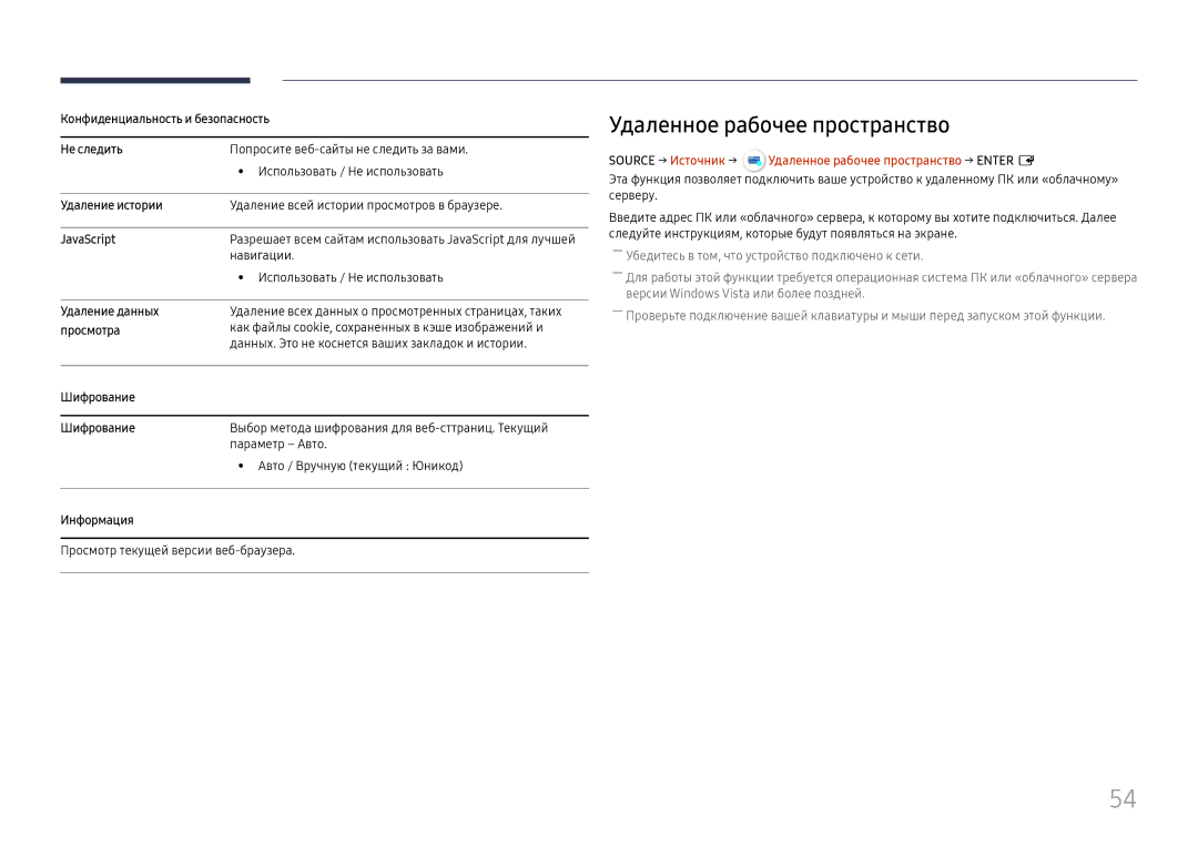 Samsung LH55QMHPLGC/EN, LH65QBHPLGC/EN, LH75QBHPLGC/EN, LH49DBJPLGC/EN, LH43DBJPLGC/EN manual Удаленное рабочее пространство 