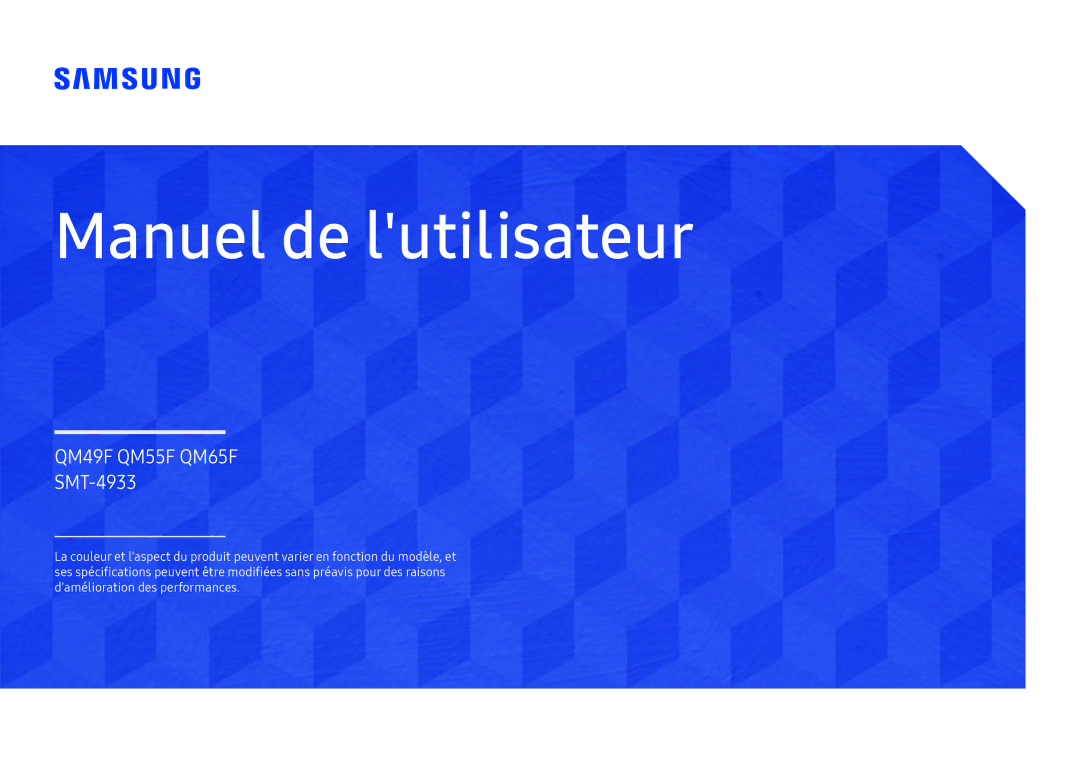 Samsung LH55QMFPLGC/EN, LH65QMFPLGC/EN, LH49QMFPLGC/EN manual Manuel de lutilisateur 