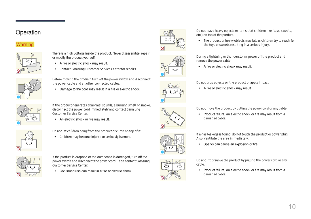 Samsung LH55QMFPLGC/EN, LH65QMFPLGC/EN, LH49QMFPLGC/EN manual Operation 