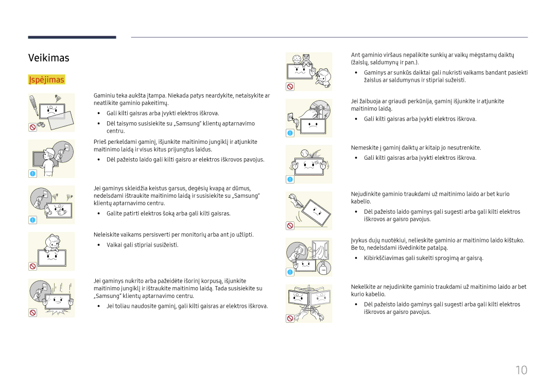 Samsung LH55QMFPLGC/EN, LH65QMFPLGC/EN, LH49QMFPLGC/EN manual Veikimas 