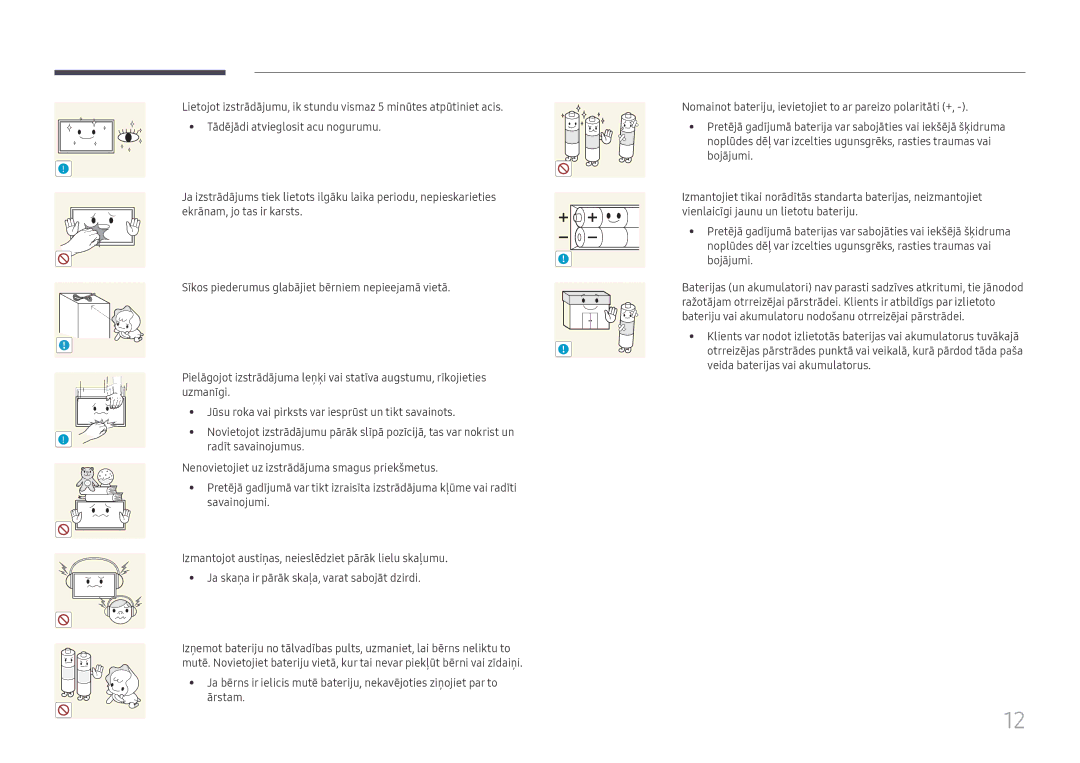 Samsung LH65QMFPLGC/EN, LH55QMFPLGC/EN, LH49QMFPLGC/EN manual Radīt savainojumus 