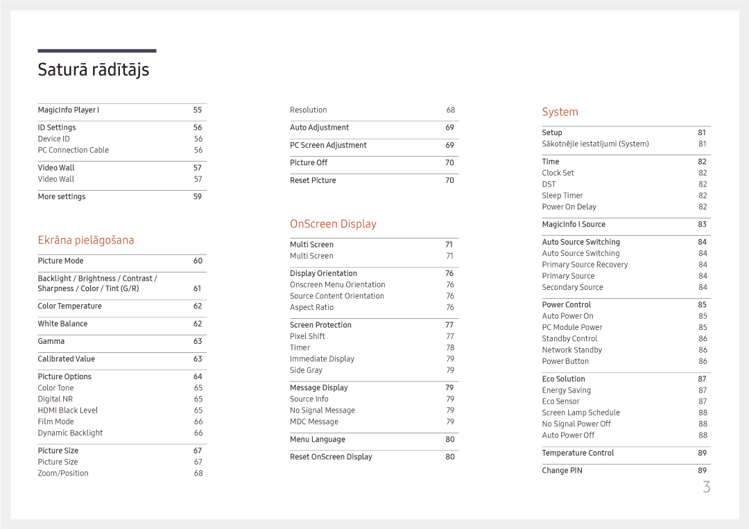 Samsung LH65QMFPLGC/EN, LH55QMFPLGC/EN, LH49QMFPLGC/EN manual Ekrāna pielāgošana 