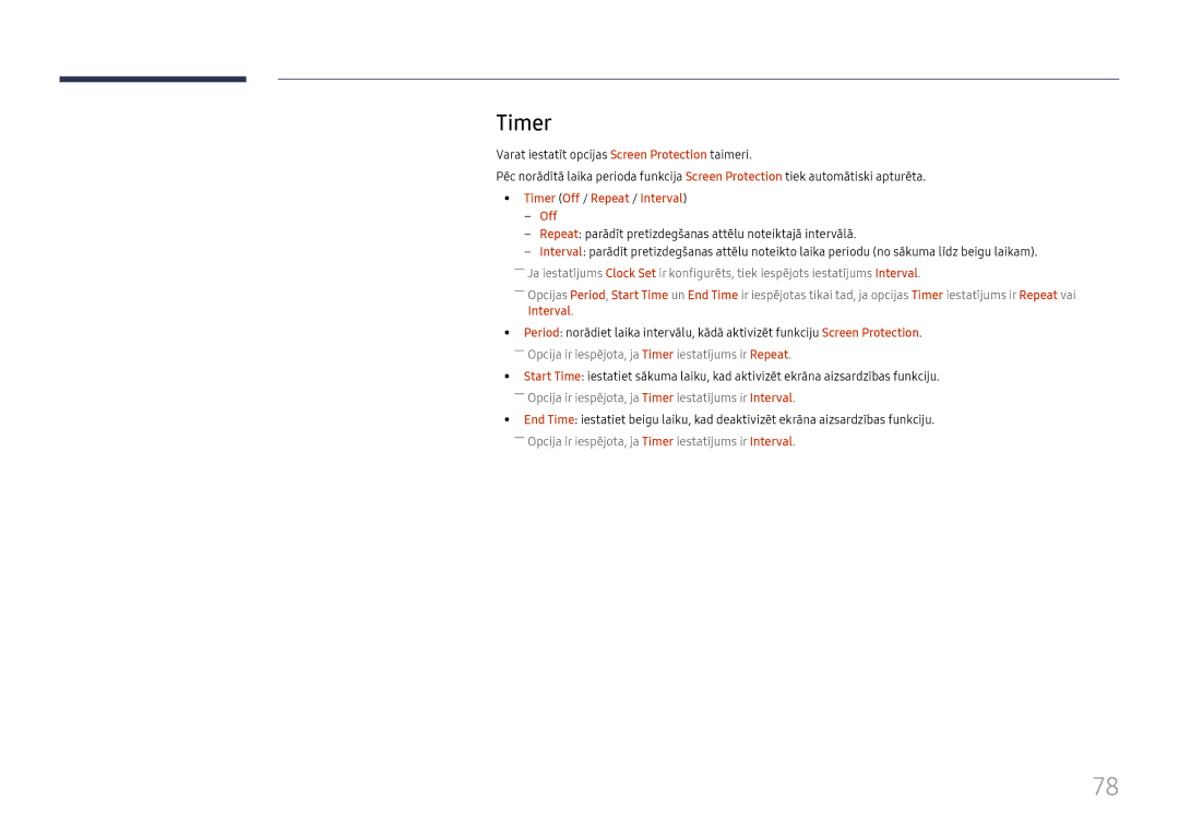 Samsung LH65QMFPLGC/EN, LH55QMFPLGC/EN, LH49QMFPLGC/EN manual Timer Off / Repeat / Interval 