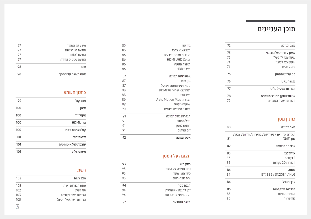 Samsung LH55QMHPLGC/CH, LH65QMHPLGC/CH, LH75QBHPLGC/CH, LH43DBJPLGC/CH, LH49DBJPLGC/CH, LH49QMHPLGC/CH manual עמשה ןונווכ 