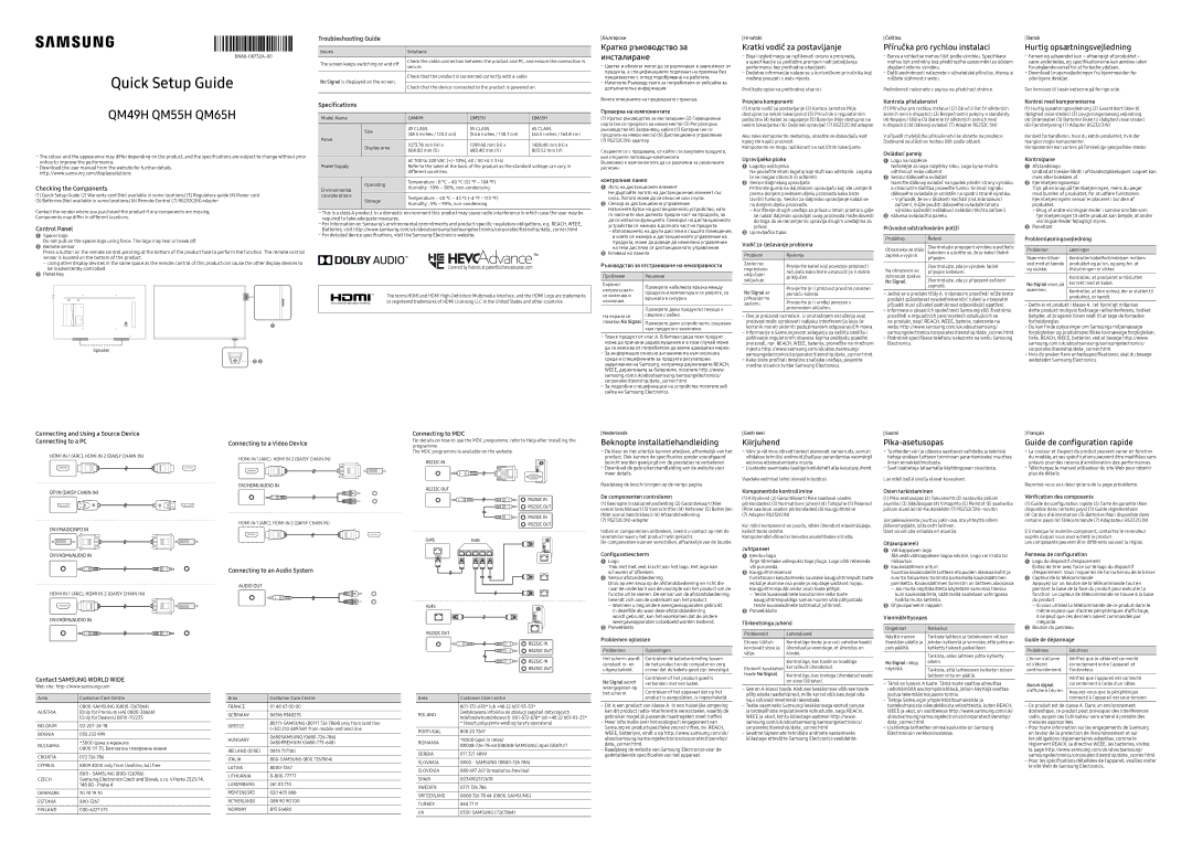 Samsung LH65QMHPLGC/EN, LH65QBHPLGC/EN manual Upute za korištenje 