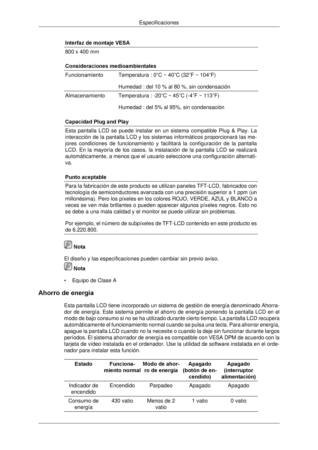 Samsung LH65TCPMBC/EN, LH650TS-NB manual Ahorro de energía 