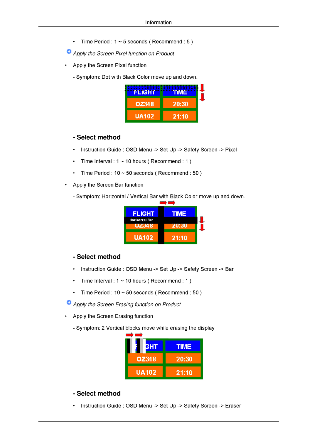 Samsung LH65TCPMBC/XY, LH65TCPMBC/EN, LH65TCPMBC/XJ, LH650TS-NB, LH65TCPMBC/ZA Apply the Screen Pixel function on Product 