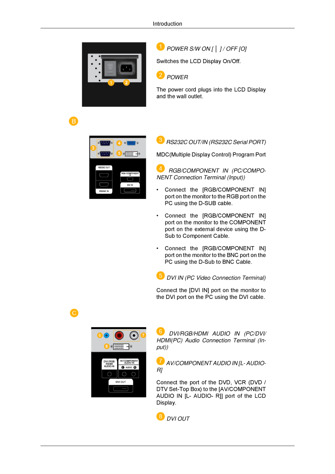 Samsung LH65TCPMBC/XY, LH65TCPMBC/EN, LH65TCPMBC/XJ, LH650TS-NB, LH65TCPMBC/ZA manual Power 