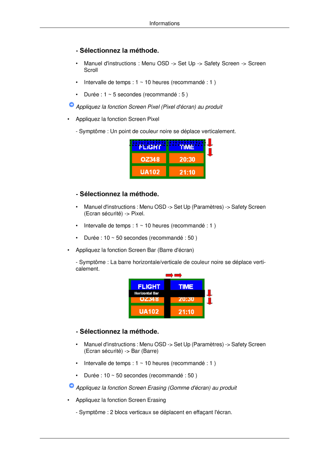 Samsung LH65TCPMBC/EN manual Sélectionnez la méthode, Appliquez la fonction Screen Pixel Pixel décran au produit 