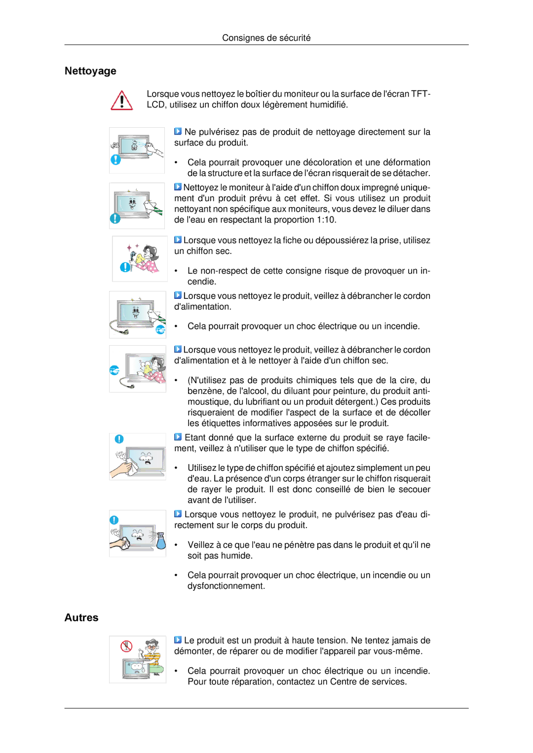 Samsung LH65TCPMBC/EN manual Nettoyage, Autres 