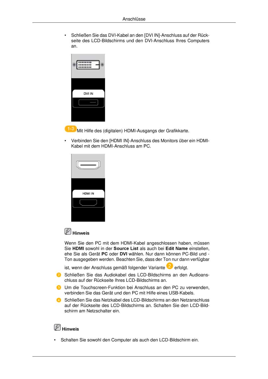 Samsung LH65TCPMBC/EN manual Hinweis 