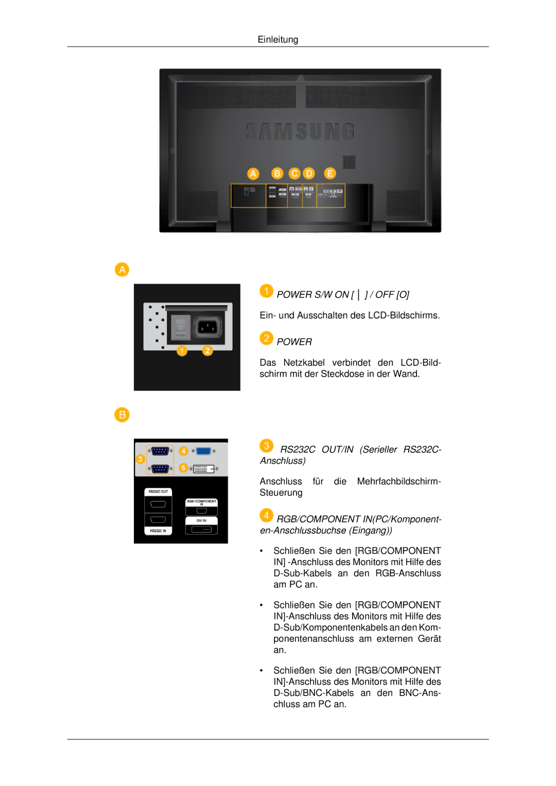 Samsung LH65TCPMBC/EN manual Power 