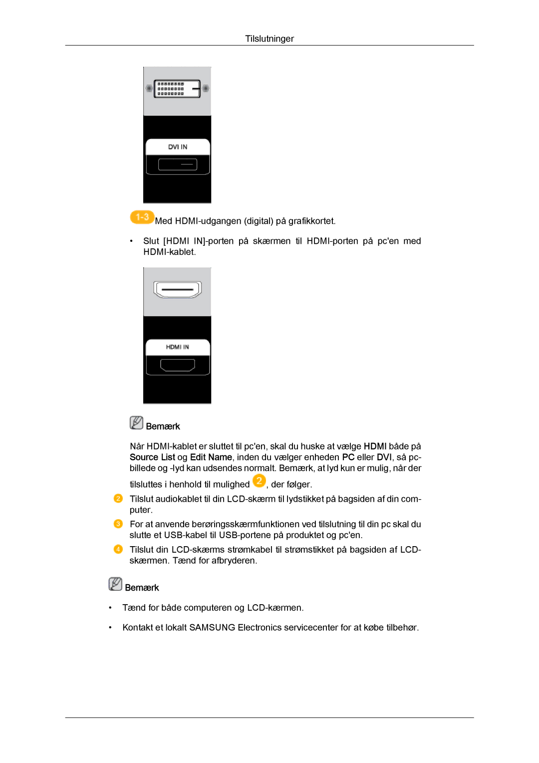 Samsung LH65TCPMBC/EN manual Bemærk 