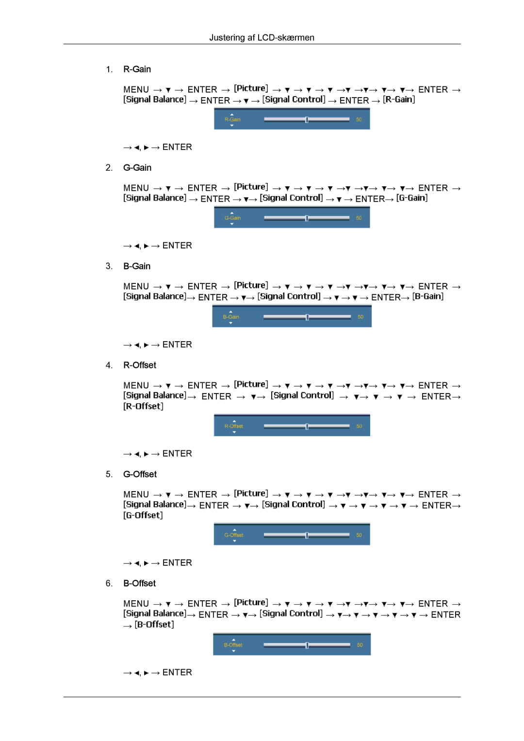 Samsung LH65TCPMBC/EN manual Gain, Offset 