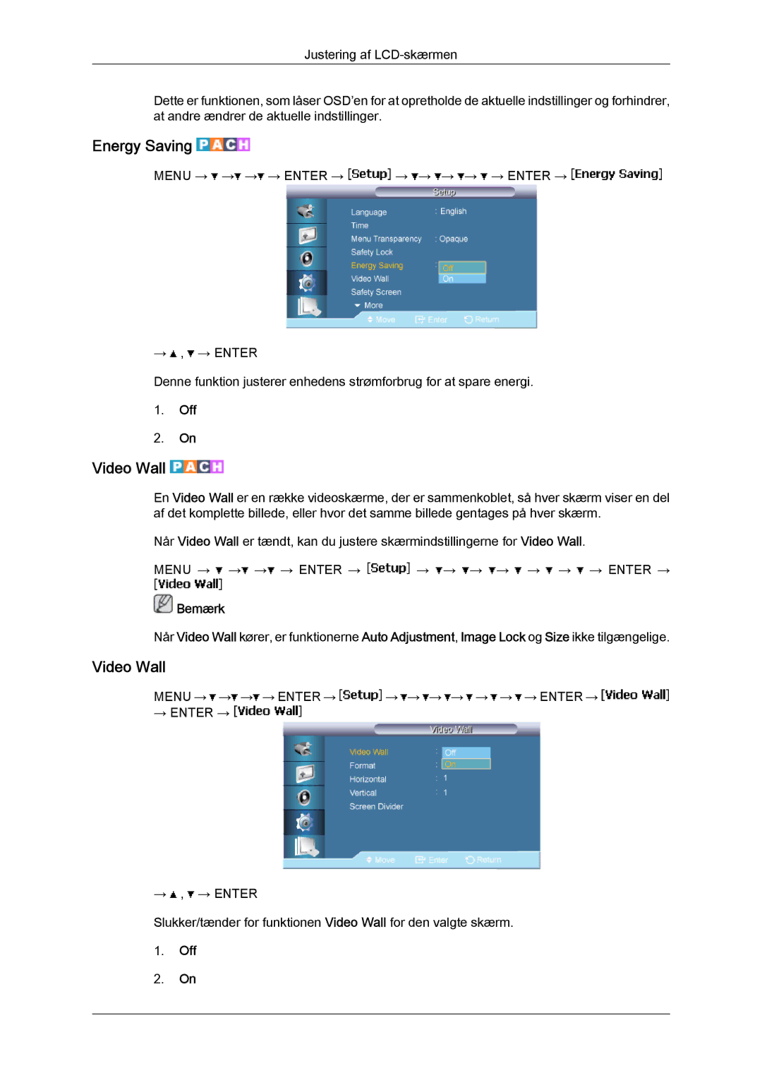 Samsung LH65TCPMBC/EN manual Energy Saving, Video Wall 