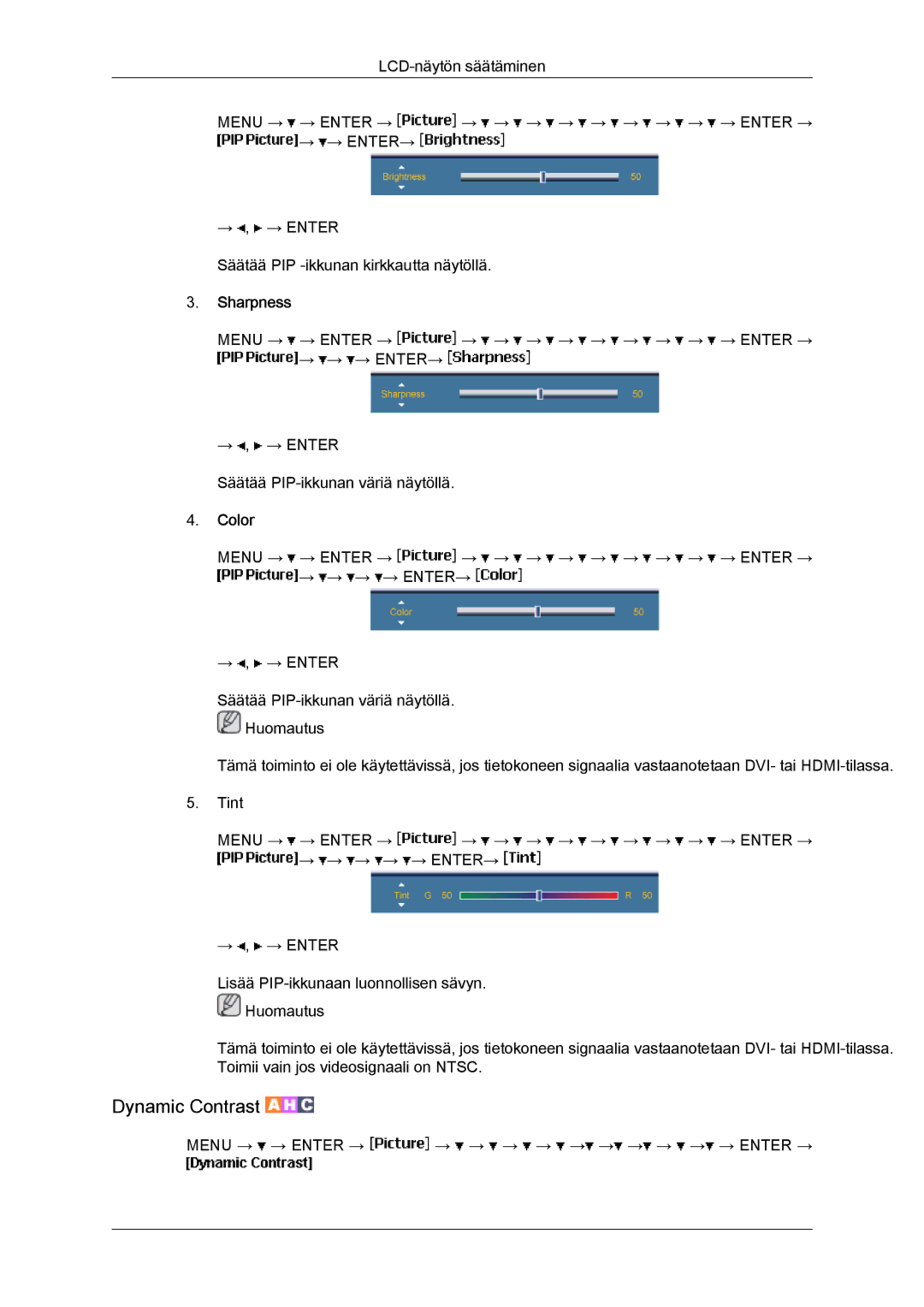 Samsung LH65TCPMBC/EN manual Dynamic Contrast 