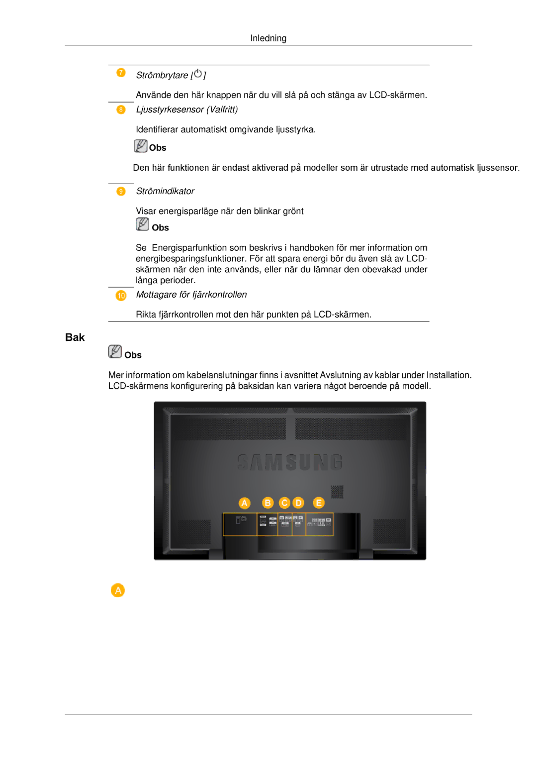 Samsung LH65TCPMBC/EN manual Bak 