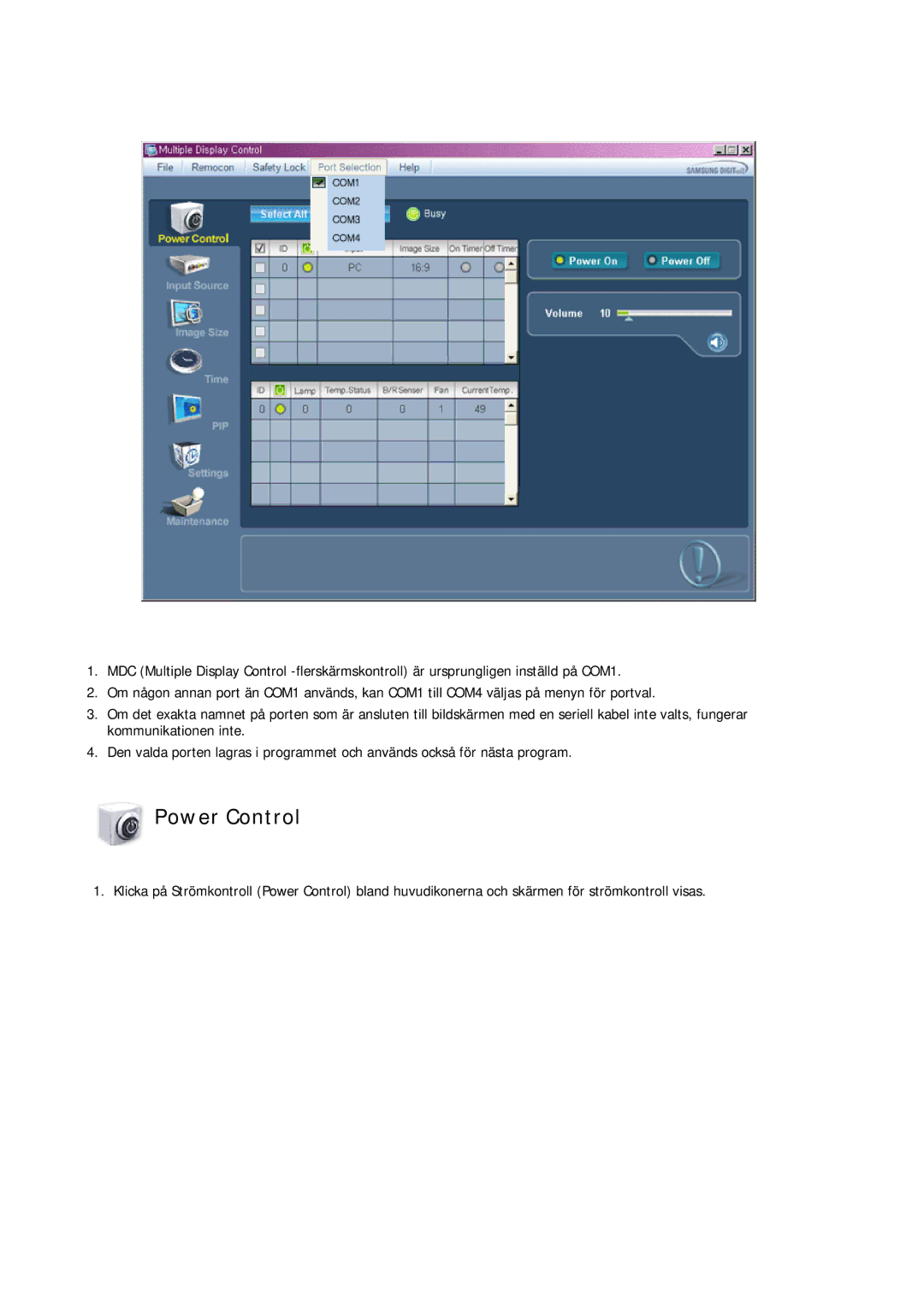 Samsung LH65TCPMBC/EN manual Power Control 